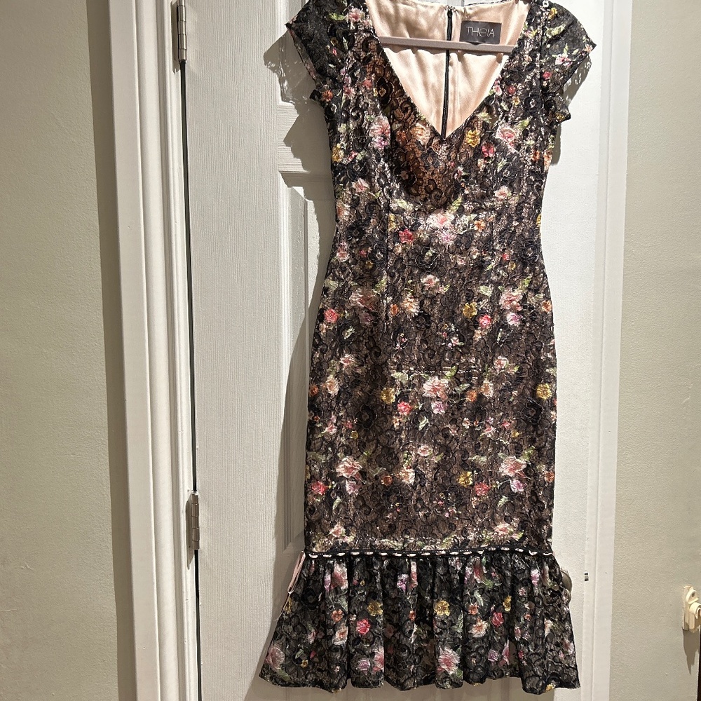 Theia lace cocktail dress